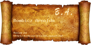 Bombicz Arnolda névjegykártya